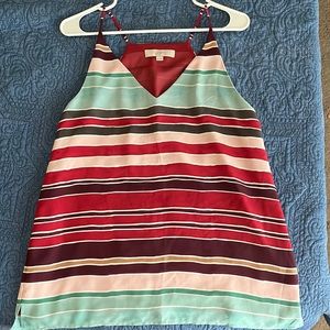Ann Taylor Loft Striped Razorback Tank Size M